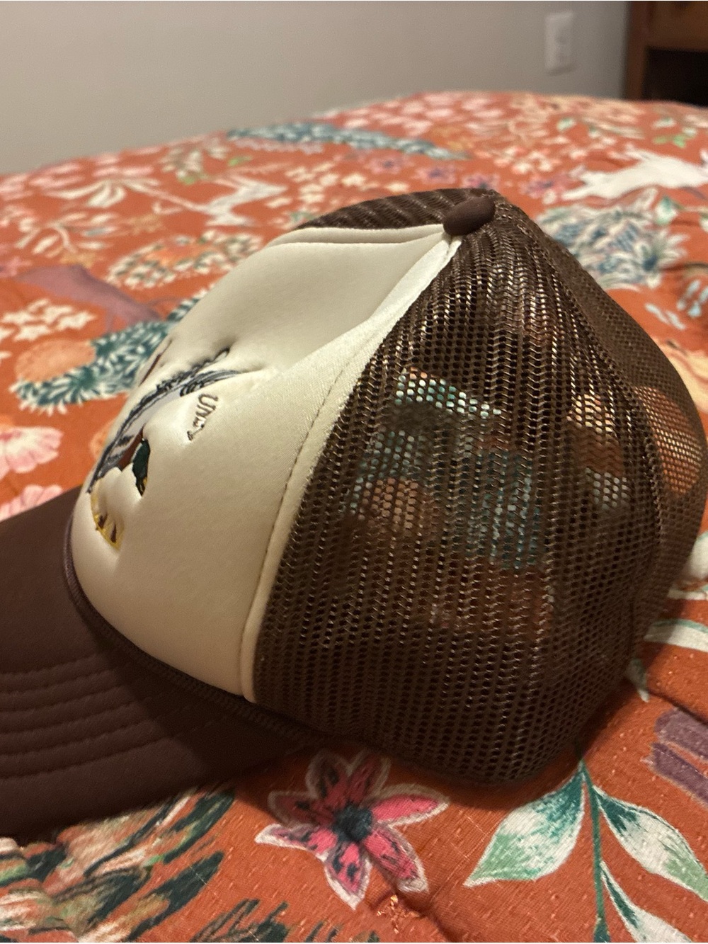 Ducks Unlimited Brown and Cream Trucker Hat with Embroidered Mallard - Picture 2 of 2